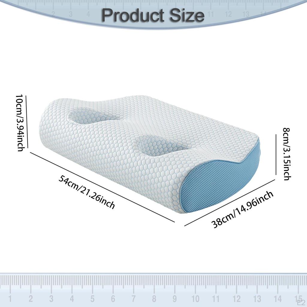 Ear Pillow with Holes for Earplugs and Headphones Neck Support Memory Foam