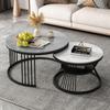 Modern Minimalist Round Coffee & Side Table Set for Small Apartments
