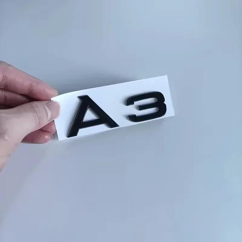 Black ABS 4 Ring Logo Emblem Badge Sticker for AUDI A3 2010-2020 Quattro Mark Hood Front Grill Rear Trunk Emblem