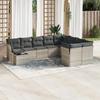 VidaXL Garden Lounge Set with Cushions 10 Pcs, Patio Sofas, Patio Furniture Set, Outdoor Furniture, Grey 3250031