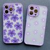 Art Flat Flower Pattern Protective Phone Case For iPhone 11 12 Mini 13 Pro Max 16 15 14 Pro Max Plus 7 8 Plus X XR XS Back Cover