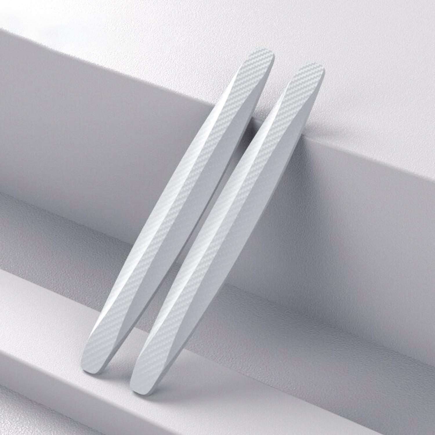 2pcs carbon fiber car anti-collision strips, front and rear bumper anti-collision strips, body and door anti-collision universal 2pcs white