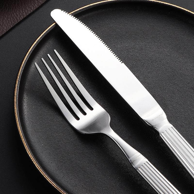 Stainless Steel Silver Dinner Dinnerware Knife Fruit Fork Spoon Cutlery Kitchen Wear Resistant Tableware Silverware