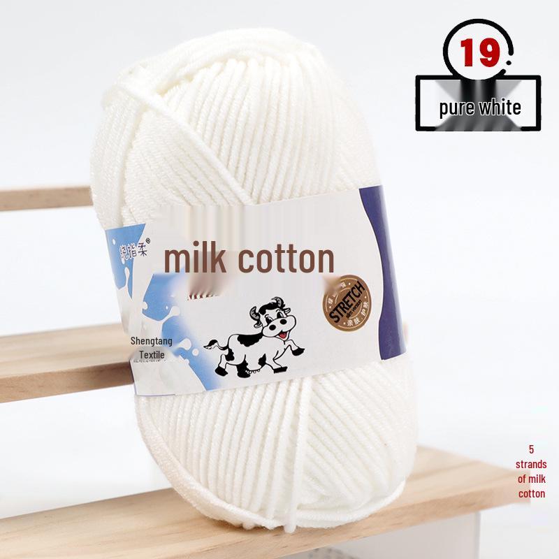Filato di Cotone Lattiginoso a 5 Fili per Maglia & Uncinetto - Kit Fai da Te per Sciarpa, Coperta Lavorate a Mano di Spessore Medio