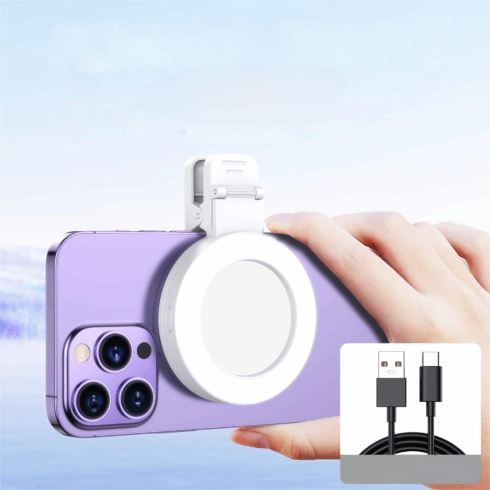 Rechargeable Mini Pocket Fill Light Soft Light LED Ring Light Portable Clip-On Selfie Ring Light