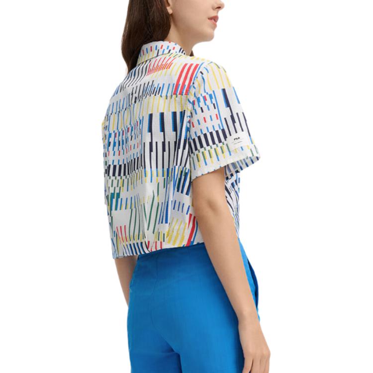 Fila X Pompidou Center SS24 Casual Comfortable Loose Single-Breasted Short Sleeve Shirt Women Shirts F11W438408F-ZA