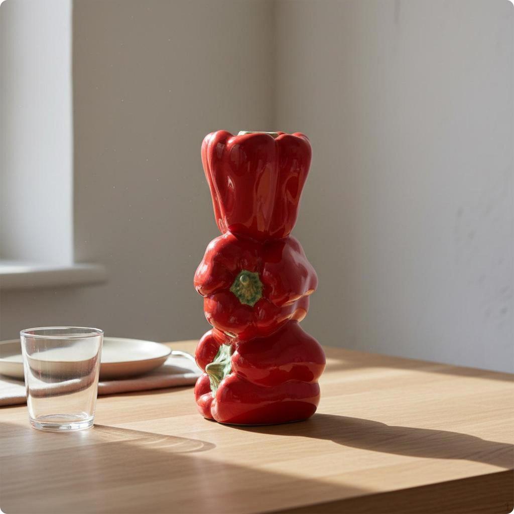 FruitShaped Flower Vase Nordic Style Fruit Bright Color Lemon Shaped Holder Orange