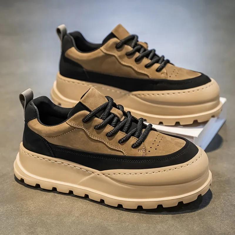 Fashion 2025 New Classic Men's Sneakers Fashion Versatile Breathable Casual Shoes Outdoor Thick Soled Height Increasing Running Shoes