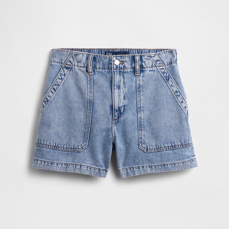 Gap Women's 2026 Spring Cotton Lyocell Straight Denim Shorts