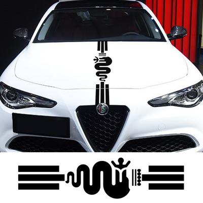 Hood Cover Car Stickers Vinyl For Alfa Romeo 159 Giulietta Giulia 147 156 Mito Stelvio GT Sportiva Auto Tuning Accessories