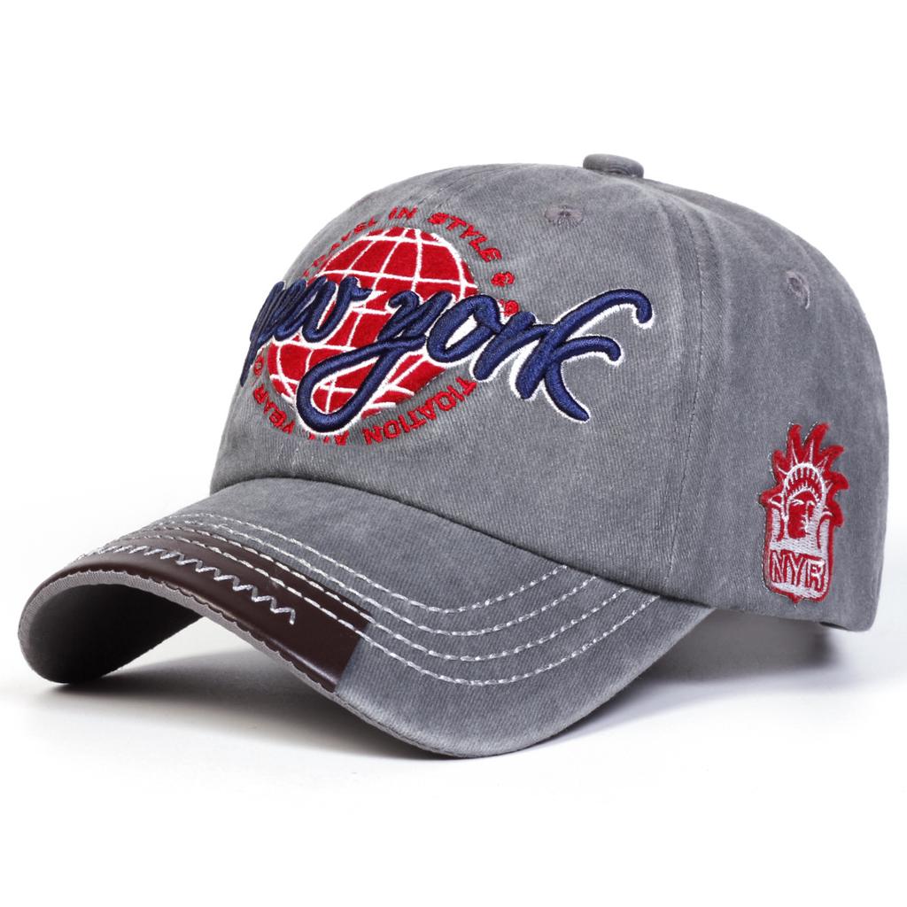 Retro men's and women's adjustable baseball caps for spring and summer, embroidered duckbill caps with letters, versatile for co