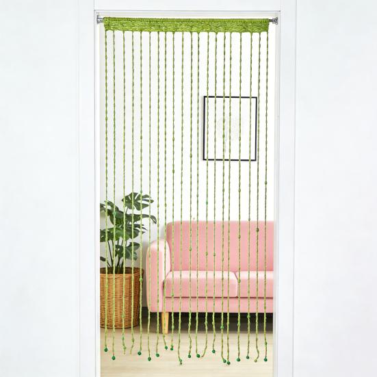 String Door Curtain Soft Balls Tassel Door Curtain Wall Panel Fringe Window Blind Decorative Room Divider for Home Bedroom Living Room Backdrop