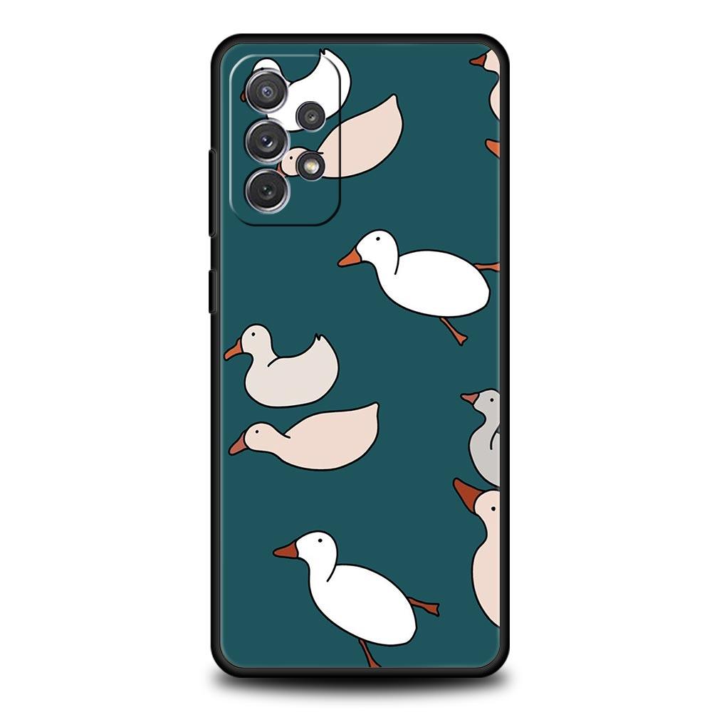 Cartoon Duck Goose Game Case for Samsung A51 A71 A21S A12 A11 A15 A25 A31 A41 A52 A32 A23 A33 A53 A73 A03S A05S A13 5G A72 Cover