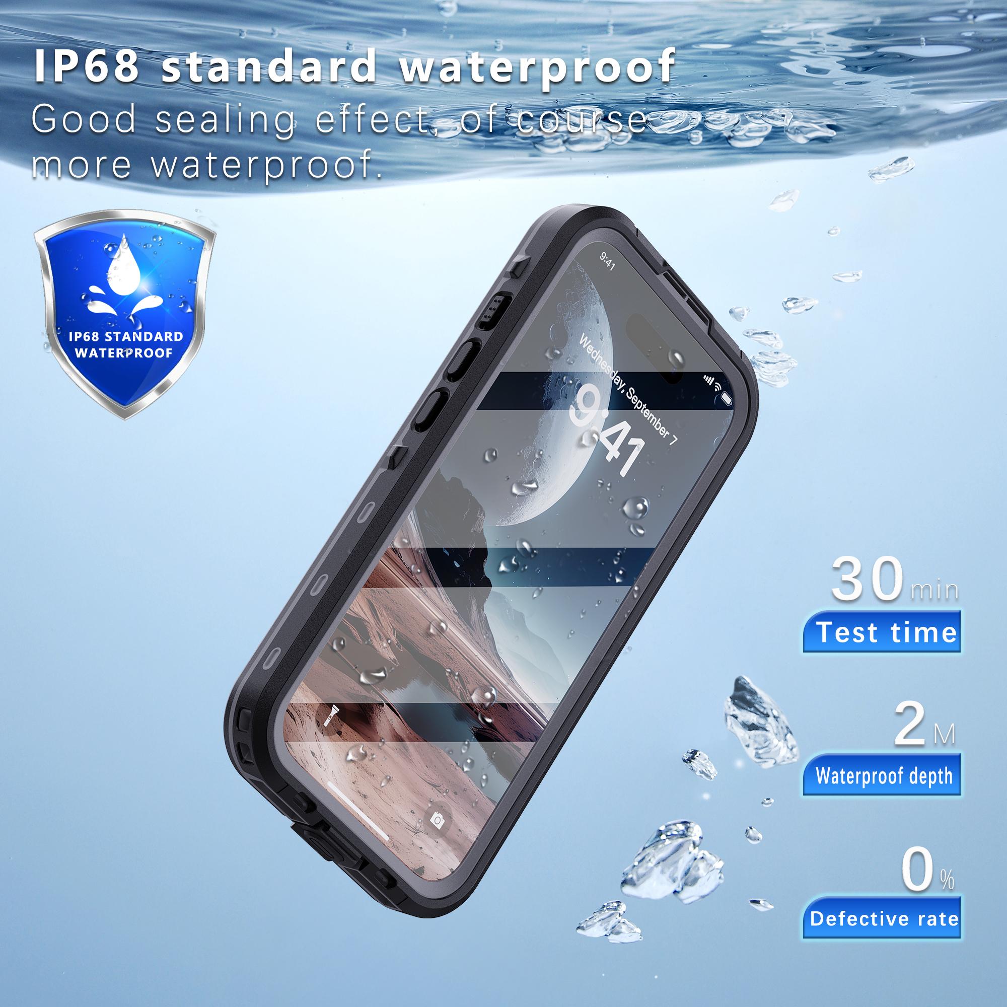 

REDPEPPER Dot+ Series For iPhone 16 Phone Case Compatible with MagSafe IP68 Waterproof Clear Phone Cover Black/Grey