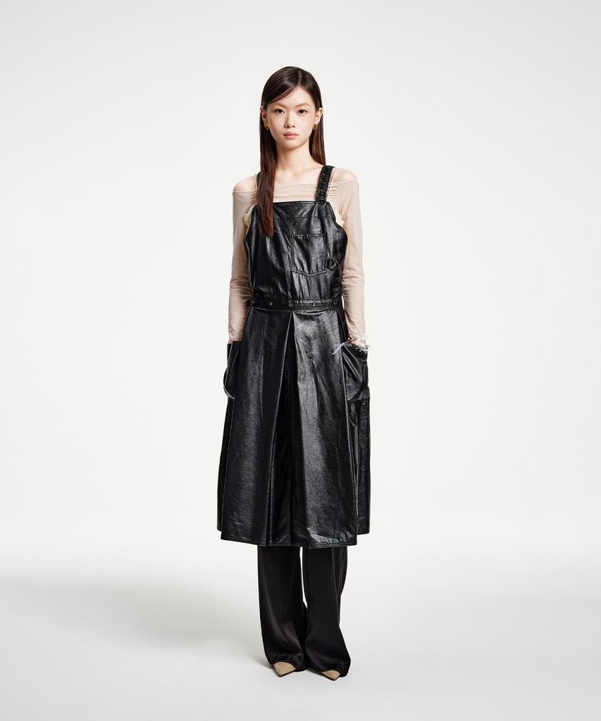 Eipeuleonwei Leather Hidden Hip Apron Dress 2 Sizes
