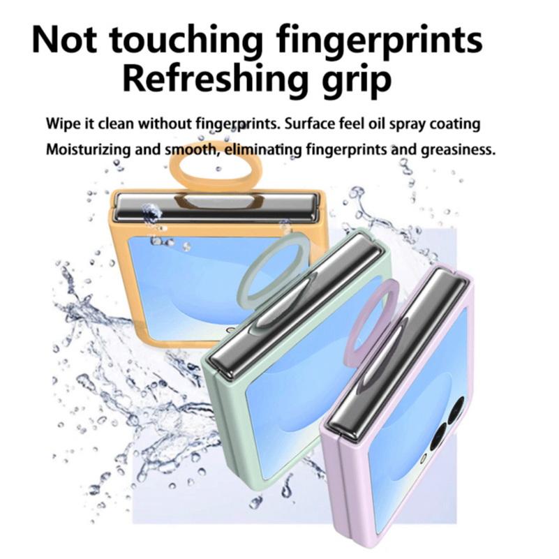 Thin Finger Ring, Skin Feel, Large Window Design Phone Case For Samsung Z Flip 7 Galaxy Z Flip7 Fe Flip 6 5 Camera Protect Cover