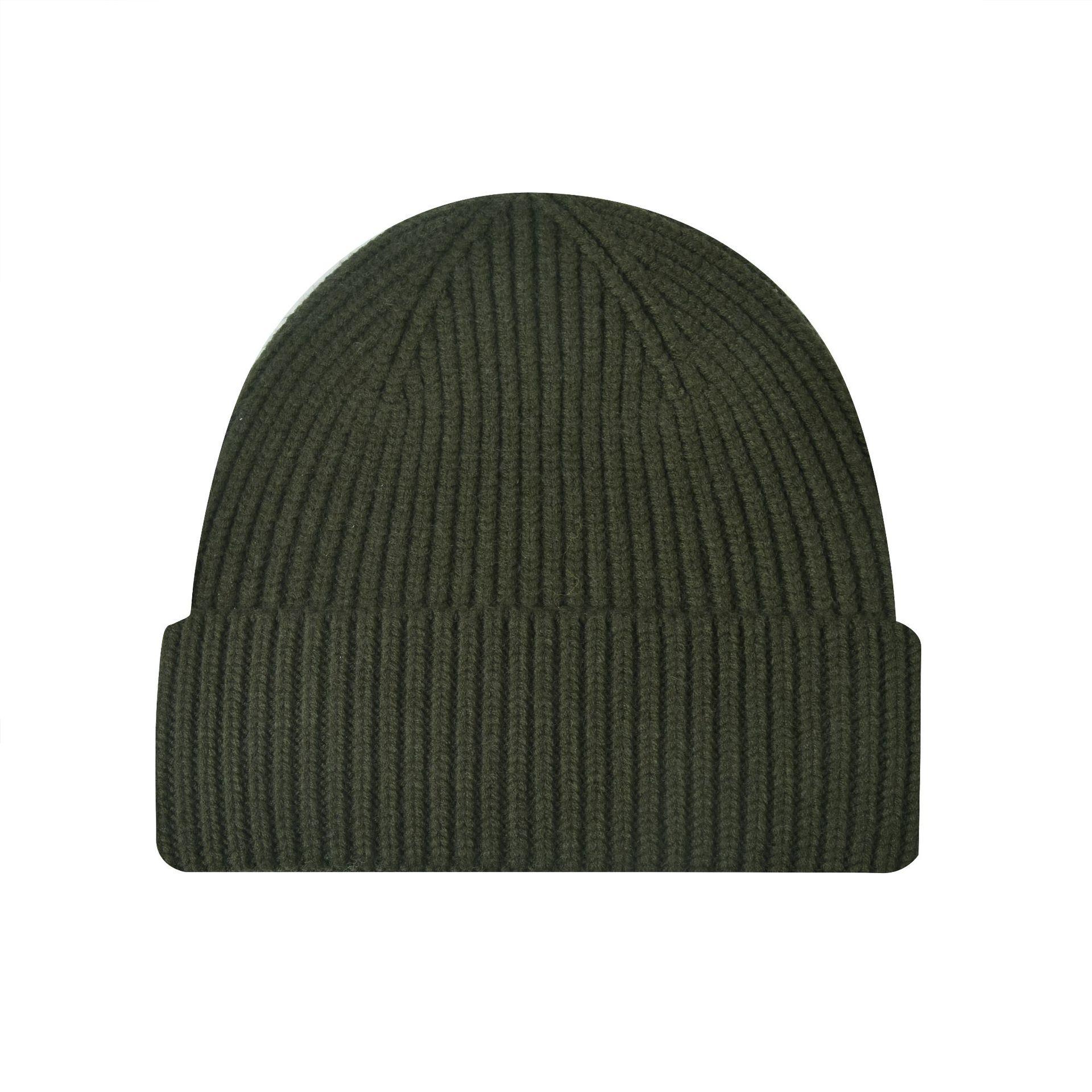 

Новий стиль цілісний відворотний в язаний капелюх унісекс для пари тепла вовняна шапка біні обгортаючий капелюх для холодної погоди повсякденна шапка біні One size армія зелений колір