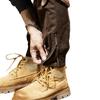 Men's Winter Retro Velvet Cuffed Stretch Overalls - Versatile & Warm 98099