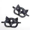 Black Rivet Cat Head Masks Half Face Role-playing Female Leather Masks Halloween Party Outfits And Accessories