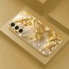 Butterfly Electric Gold Plated Glass Phone Case Suitable for Samsung GalaxyS26 S25 S24 S23 S22 S20FE/Ultra/Plus Anti Fingerprint