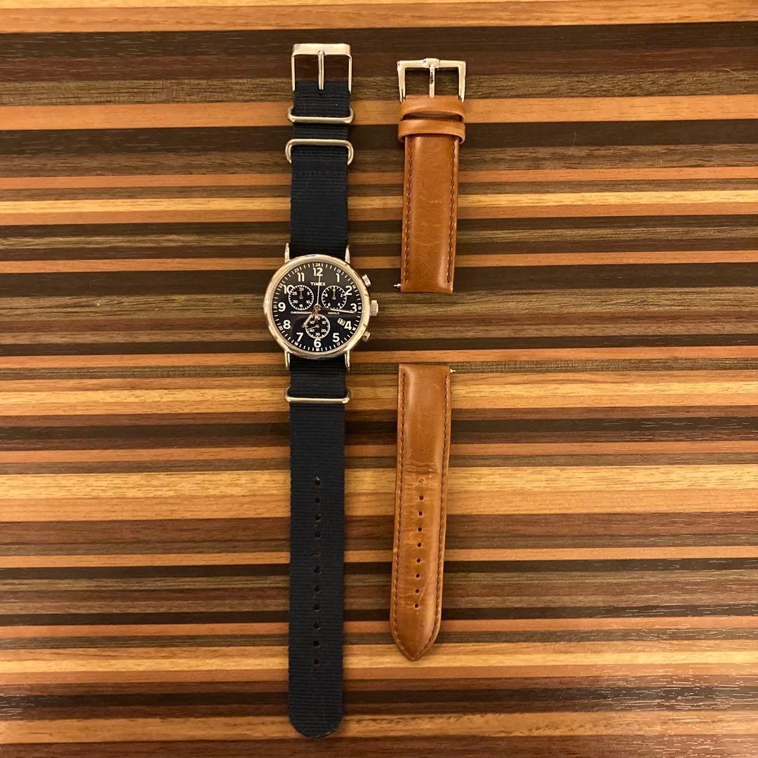 TIMEX Weekender Chronograph Watch [Battery replaced] Leather band included