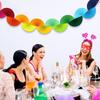 3pcs Wedding Paper Fans Garlands Colorful Background Ceiling Hanging Decorations Set for Birthday Party Supplies 3D Bachelorette Party Decorations