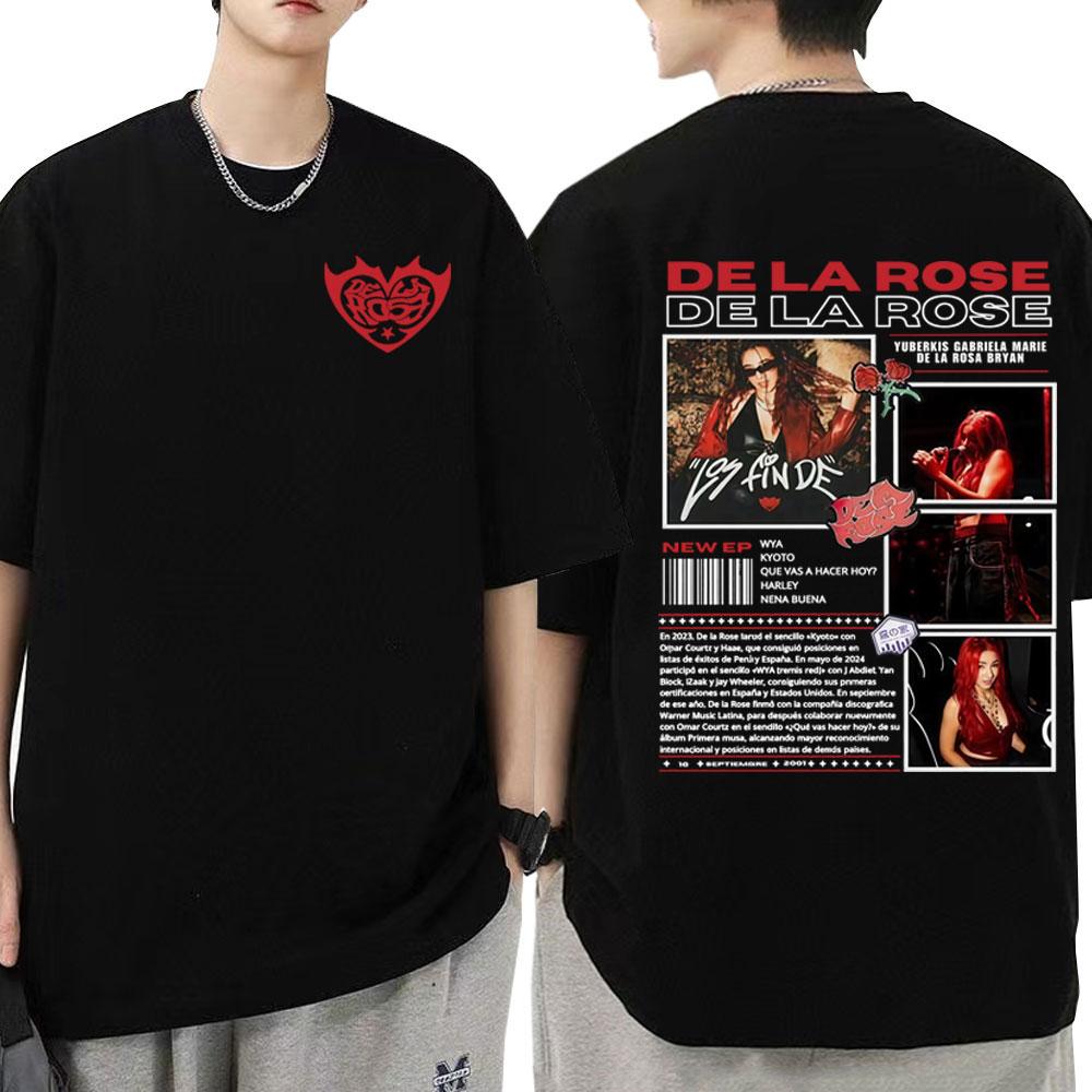 

Singer Dela Rose Album Tour 2025 Merch T Shirts Men Women Summer ONeck Loose Cotton Harajuku Tshirt Pop Music Printed Tshirt 4XL