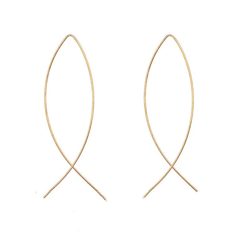 

Trendy European-American Fish-shaped Handmade Copper Earrings for Street Style Travel золотой