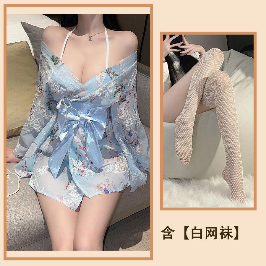 Erotic Underwear Large Size Japanese Kimono Suit Small Breasts Sexy Temptation Flirting Hot Bed Passion Uniform