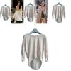 T-shirt Casual da Donna in Cotone a Maniche Lunghe con Vestibilità Larga e Orlo Curvo