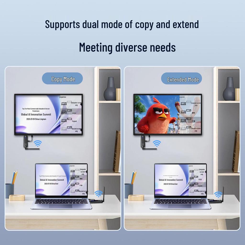 Wireless HDMI Transmitter & Receiver 80M with Portable Screen Mirroring