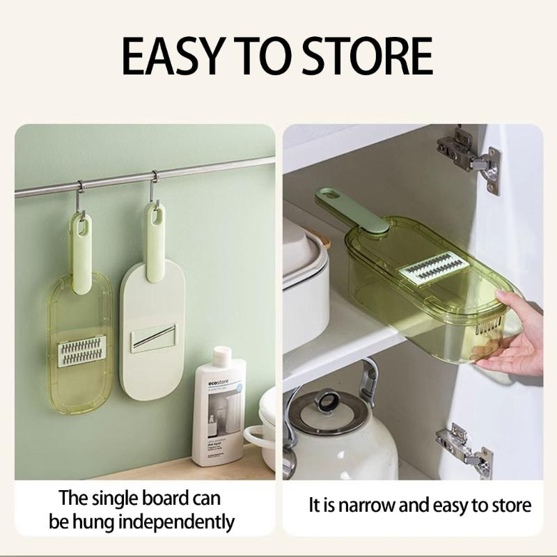 Multigunctional Vegetable Chopper 6 Interchangeable Blade Nonslip Handle Convenient Storage Designs Space Saving Grater