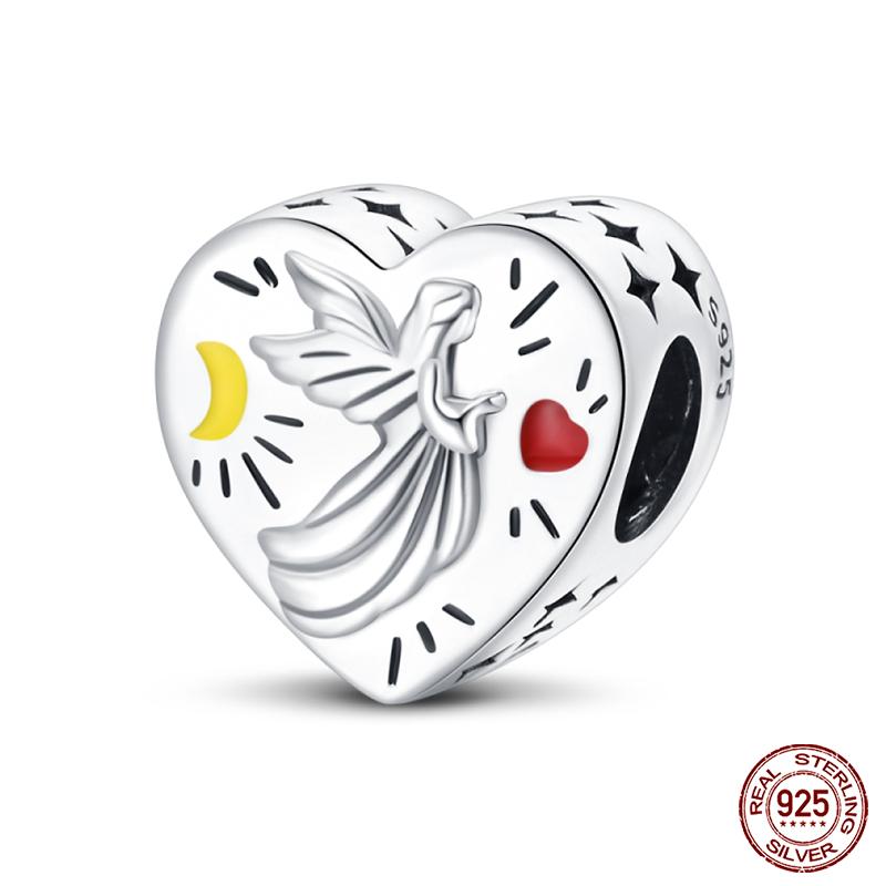 100% Copper Heart Shaped Warm Family Charm Beads Fit Qikaola Original Bracelets Fine Diy Mother'S Day Jewelry Gifts