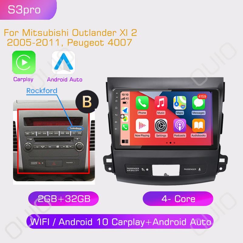 2din Android10 Car Radio Multimedia Carplay Auto GPS Navigation For Mitsubishi Outlander Xl 2 2005-2011 For Citroen C-Crosser