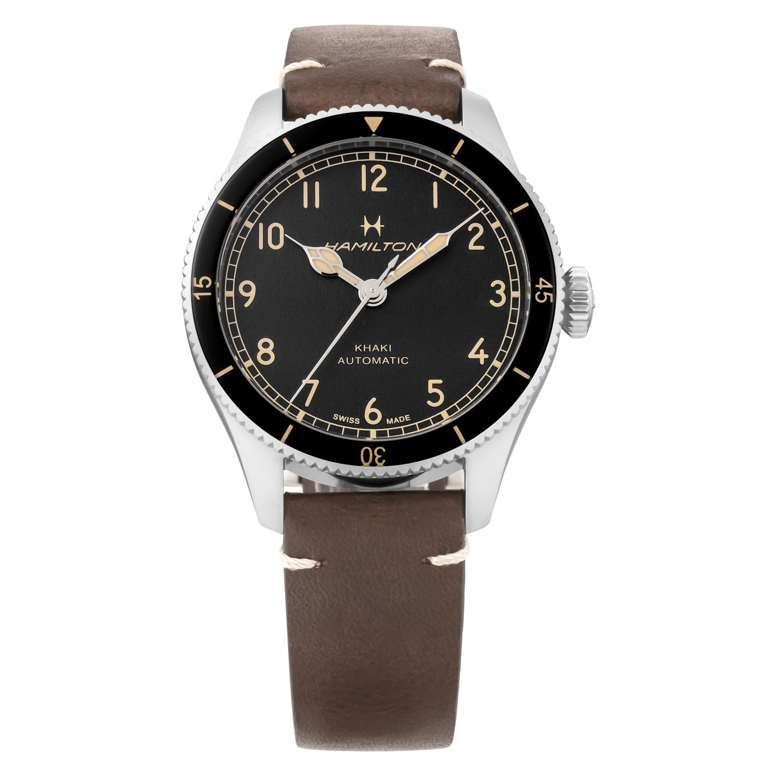 

Годинник Khaki Aviation Black Dial Automatic Window 10 ATM Water Resistant Sapphire Glass 38mm H76205530 Brown [Hamilton] Men [Item] коричневий