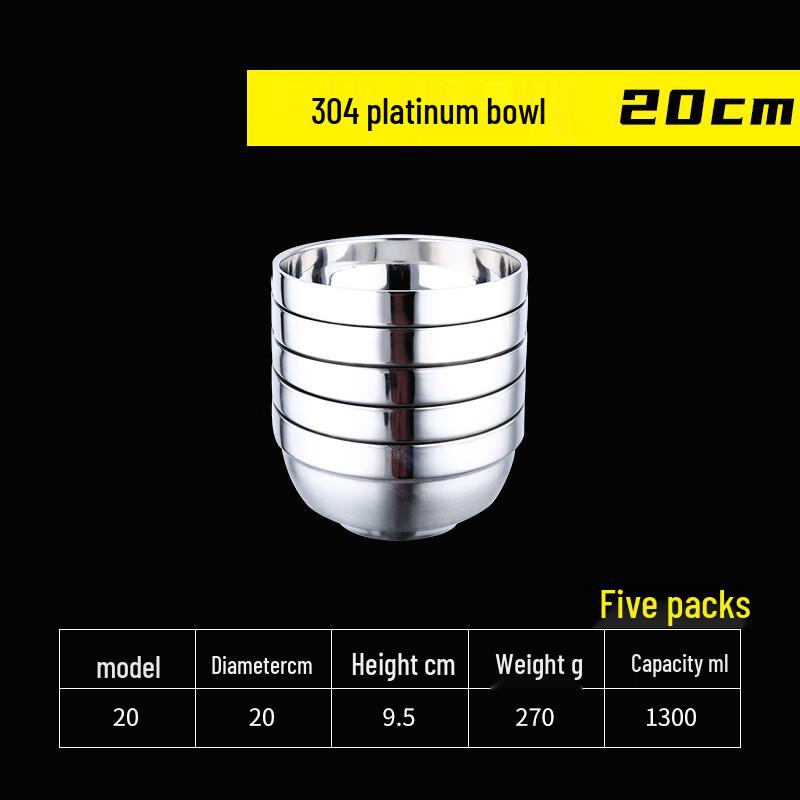 Naijiang 304 Stainless Steel Double Wall Insulated Bowl