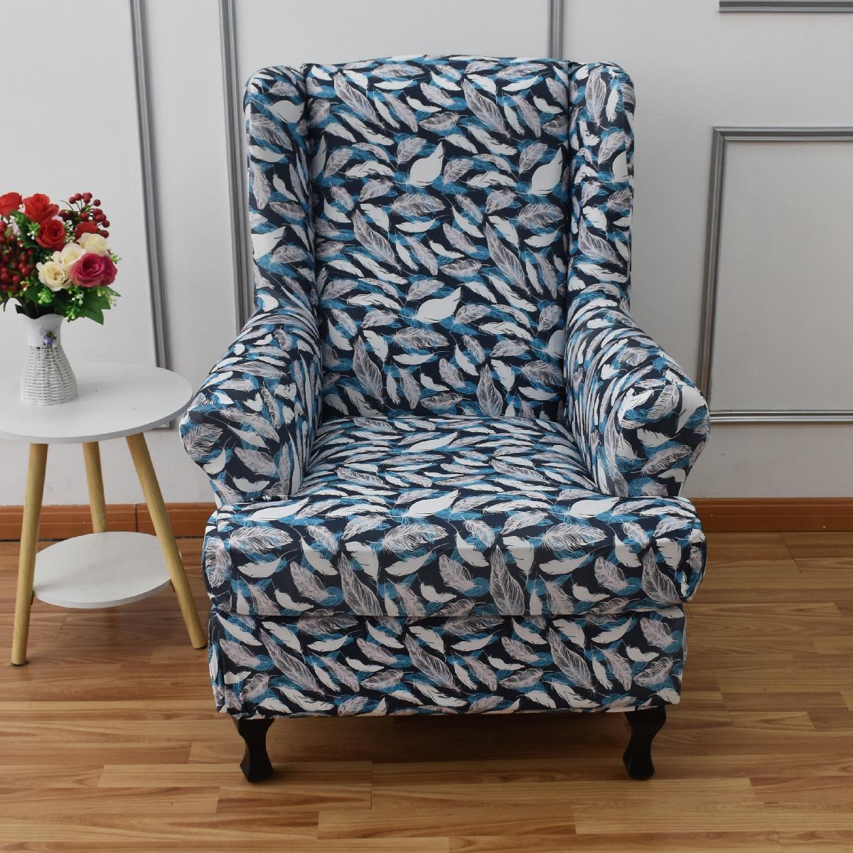 

Pastoral Style Stretch Wing Chair Cover Floral Small Armchair Covers Removable Relax Children Single Sofa Slipcovers 80x110cm