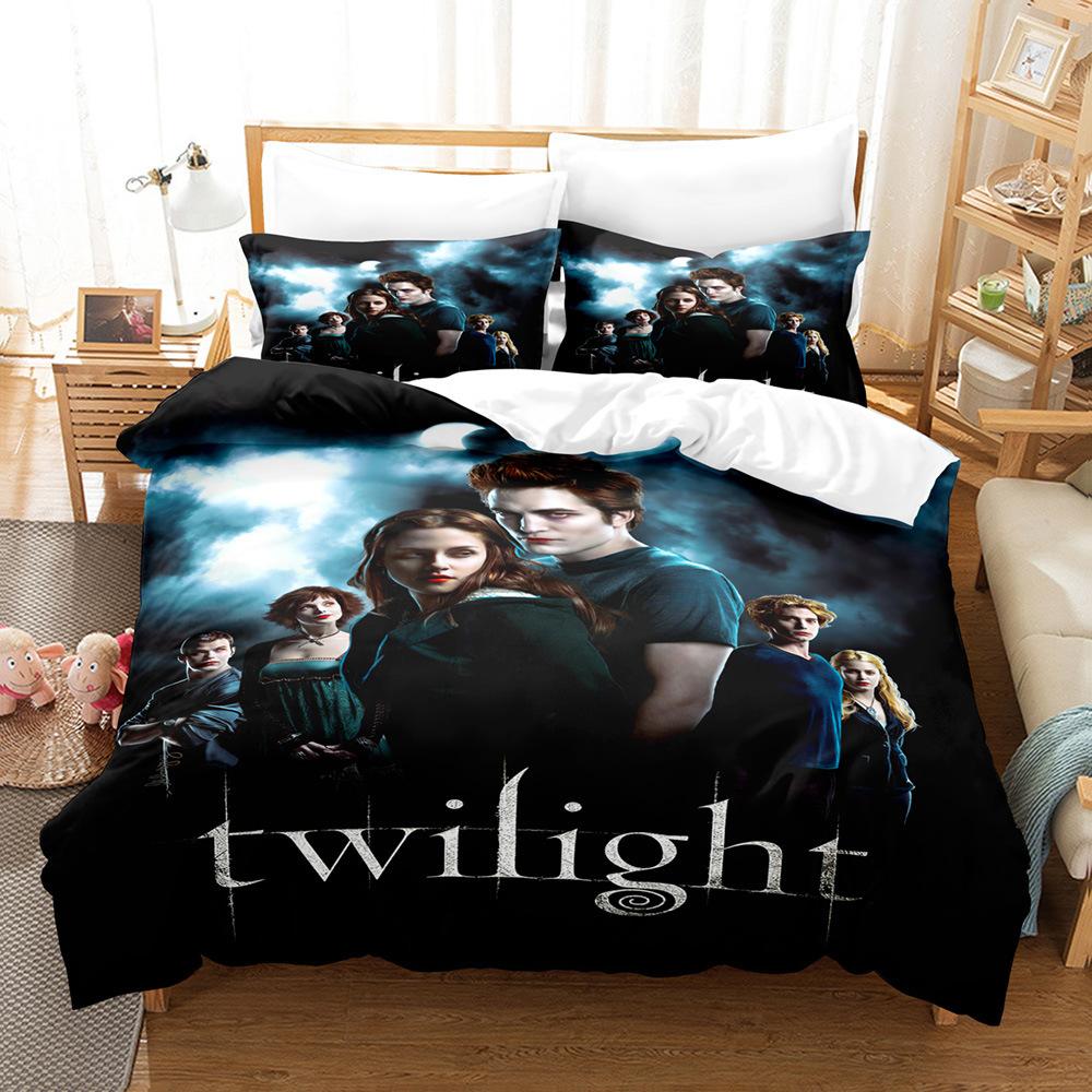 Twilight 3D Printing Three-Piece Digital Quilt Cover Home Textile Sheet Kit Active Printing And Dyeing