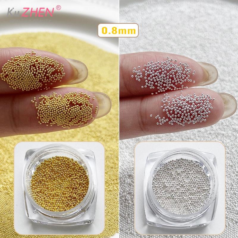 0.4mm-1.5mm Nail Art Beads Steel Ball Metal Micro Caviars Alloy Nail Art Rhinestones Jewelry Manicure Accessories DIY Ornaments