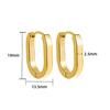 Stainless Steel 18K Gold Oval Earrings Geometric Classic Simple Glossy Stacked Thick Ear Buckle Ear Jewelry
