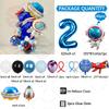 Astronaut Rocket Balloon Blue Space Theme 32inch Number Balloon Set Birthday Party Decoration Children's Baptismal Balloon Gifts