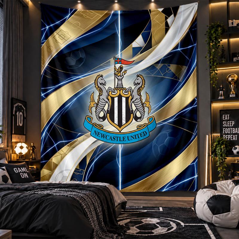 Nástěnná tapisérie Newcastle United Fotbalový potisk Látka do obývacího pokoje Ložnice Domácí dekorace