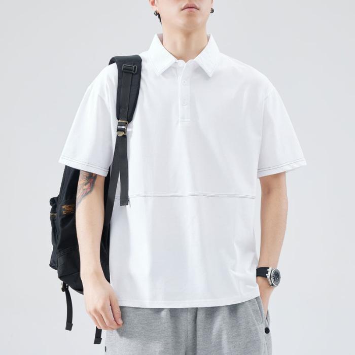 Men's Summer New Loose Short-sleeved POLO Shirt Men's Lapel Thin Short T-top
