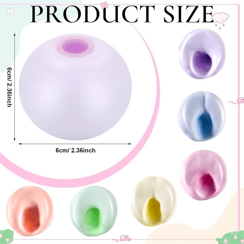 6cm/2.36inch Squishies Bile Anti-stres Curcubeu Formă de Bilă Glutinoasă Bilă Anti-stres cu Vid Jucărie Fidget Strivibilă Cadouri pentru Petrecere