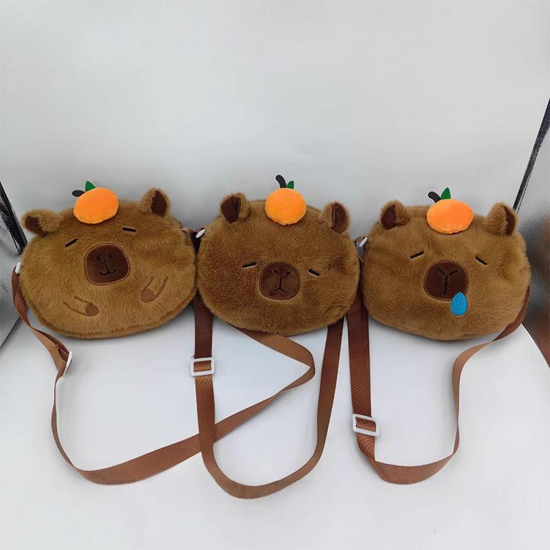 Cute Capibara Capybara Large Capacity Plush Shoulder Bag Casual Travel Crossbody Bags