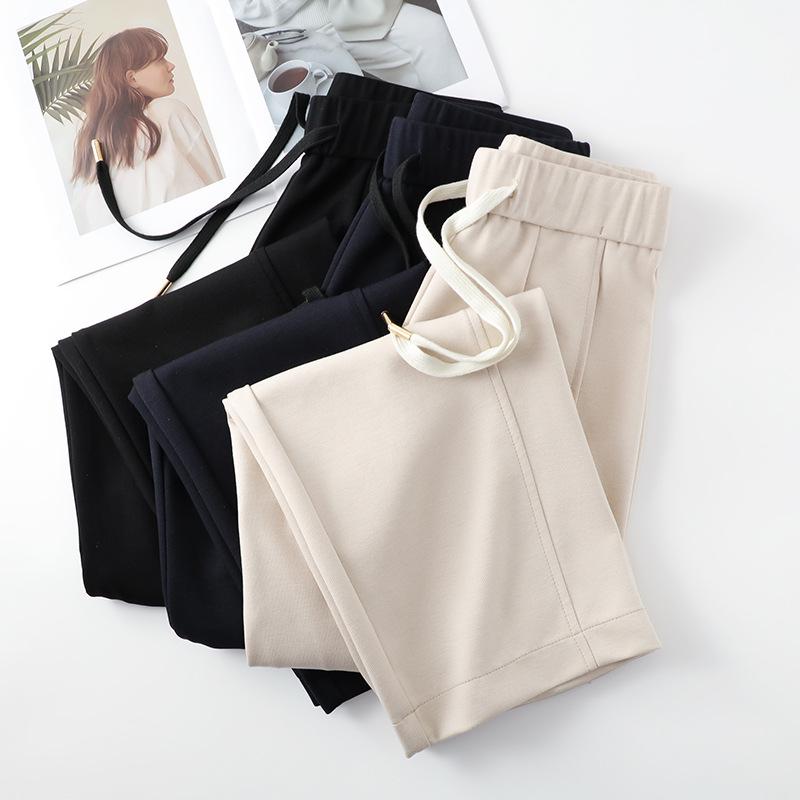 Women's Navy Blue Casual Straight-Leg Sweatpants - Spring/Summer 2025 Collection