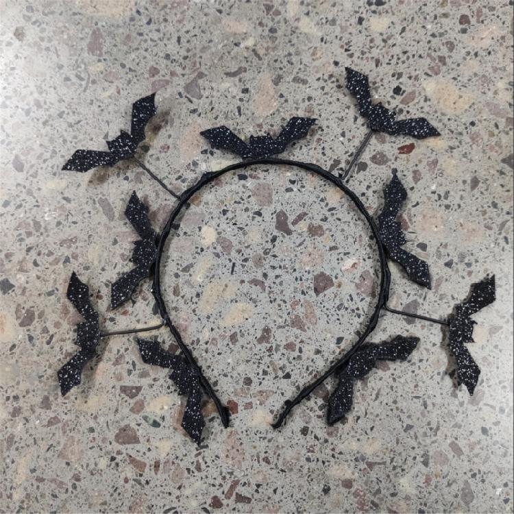 Essential Black Bat Hair Band Hairpieces for Halloween Costumes and Stage Performances Gothic Hair Accessories