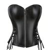 Gilet Corset Gothique Européen Sans Bretelles en Cuir PU