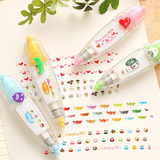 

Correction Tape Creative Cute Cartoon Pattern Smooth Sliding Good Grip Scrapbooking Portable Planner Journal Diary Tape Pen School Supplies