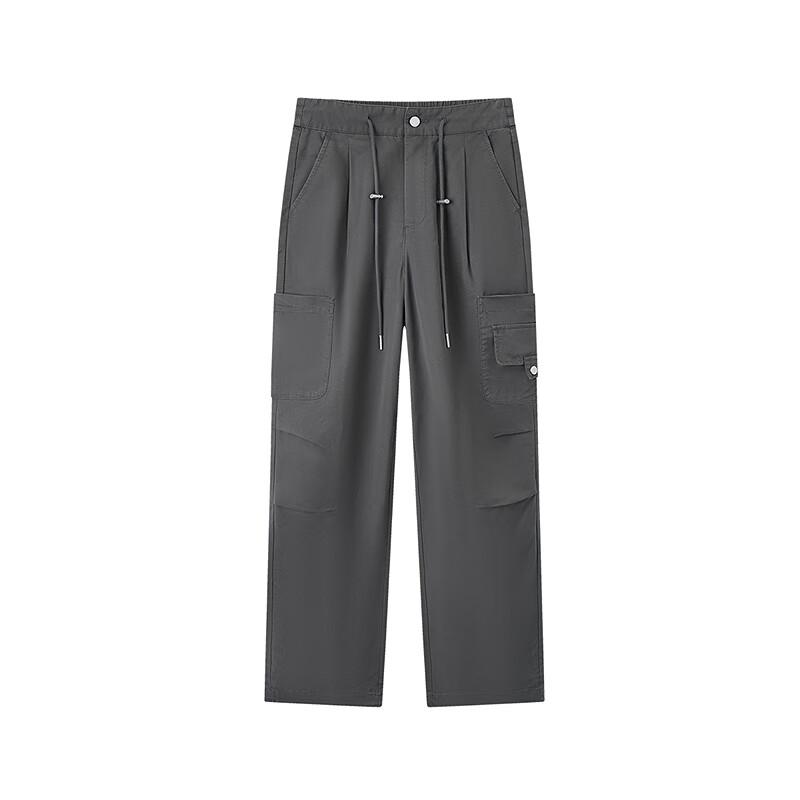 Women's Elastic Waist Wide-Leg Cargo Pants with Two-Way Hem